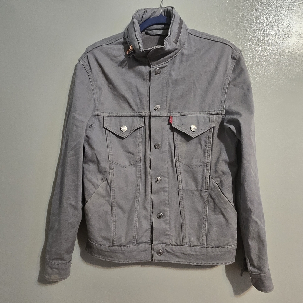 Levis JacketCommuter Reflective Denim Vented Trucker Biker Pockets  Men's Small